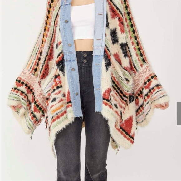 Free People Colorful Knit Poncho - Picture 6 of 6